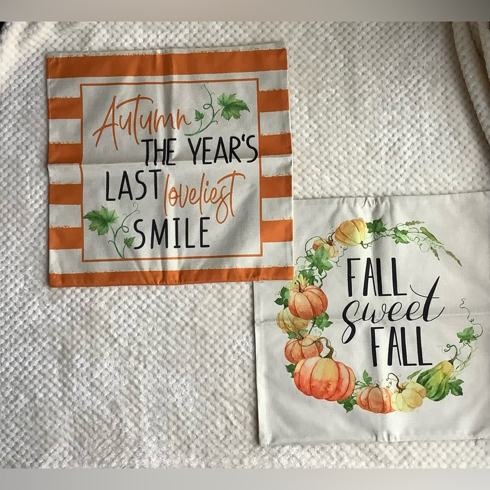 Decorative Fall Autumn Pillow Covers Set of 2